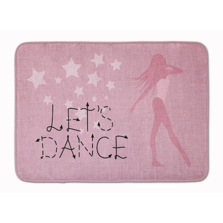 Carolines Treasures Lets Dance Linen Pink Machine Washable Memory Foam Mat BB5375RUG